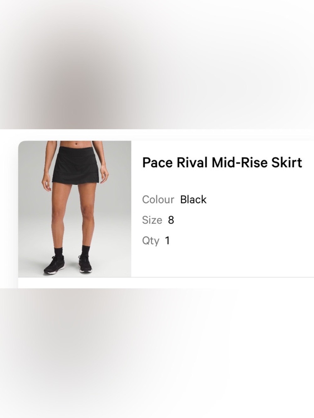 lululemon athletica Black Pace Rival Mid-Rise Mini Skirt